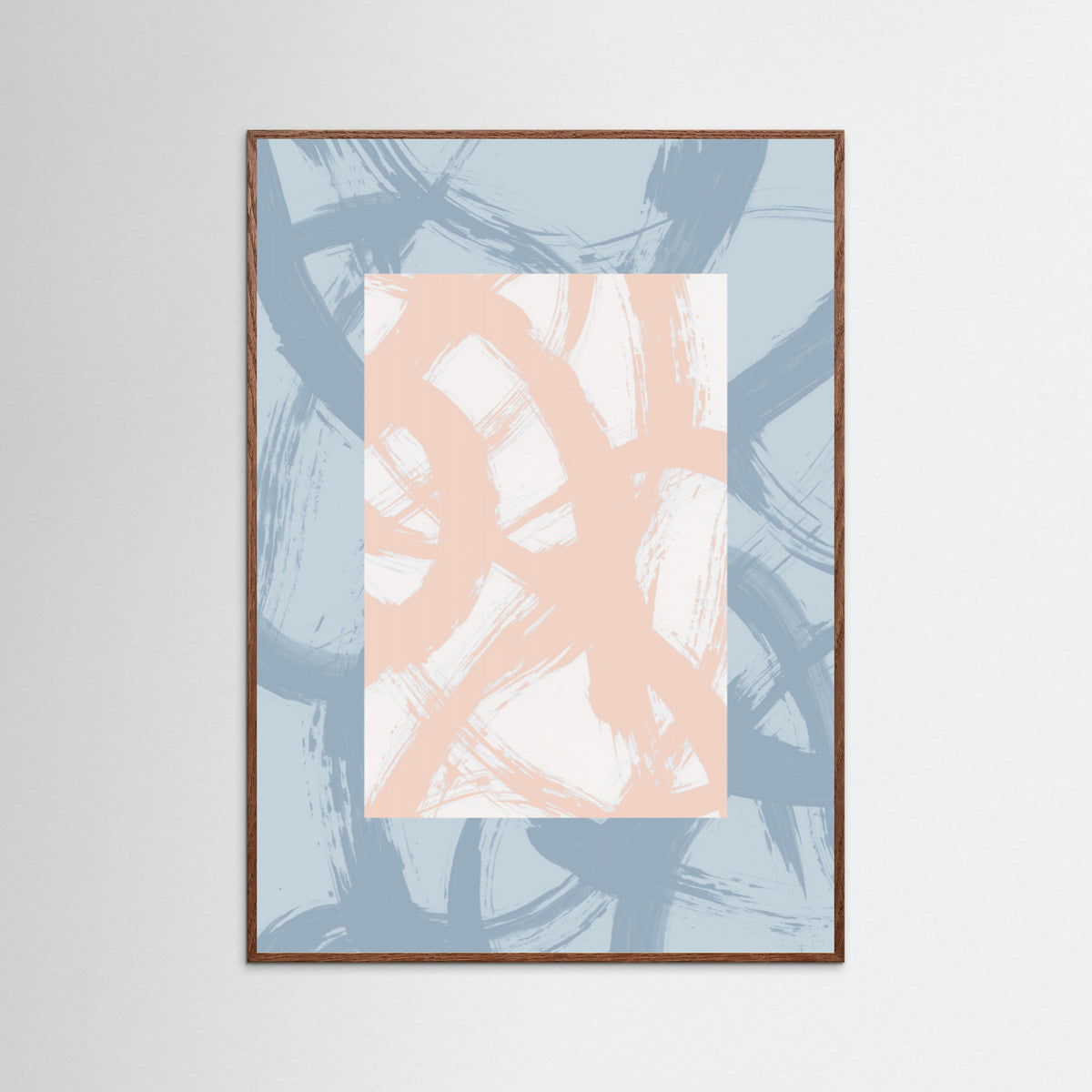 Oak Dark Abstract Brush Strokes 98A Poster