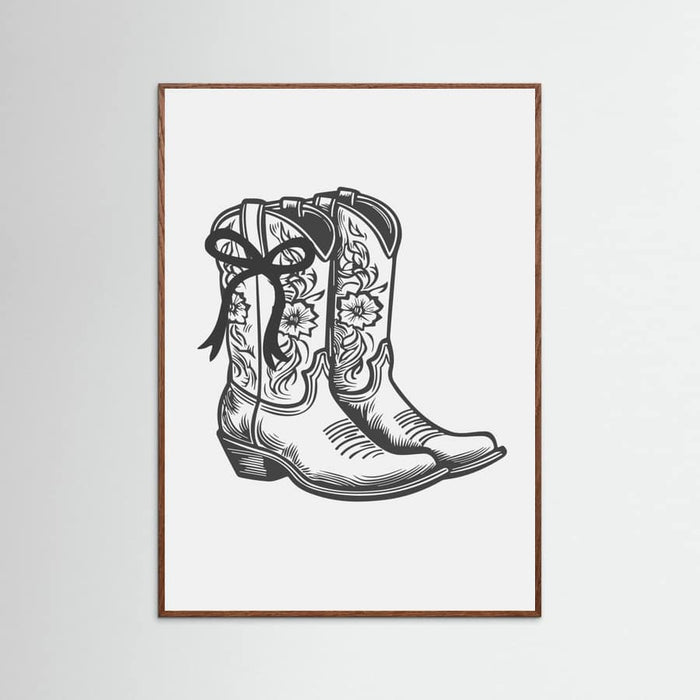 Black Cowgirl Boots with Bow Poster – Poster und Kunstdruck