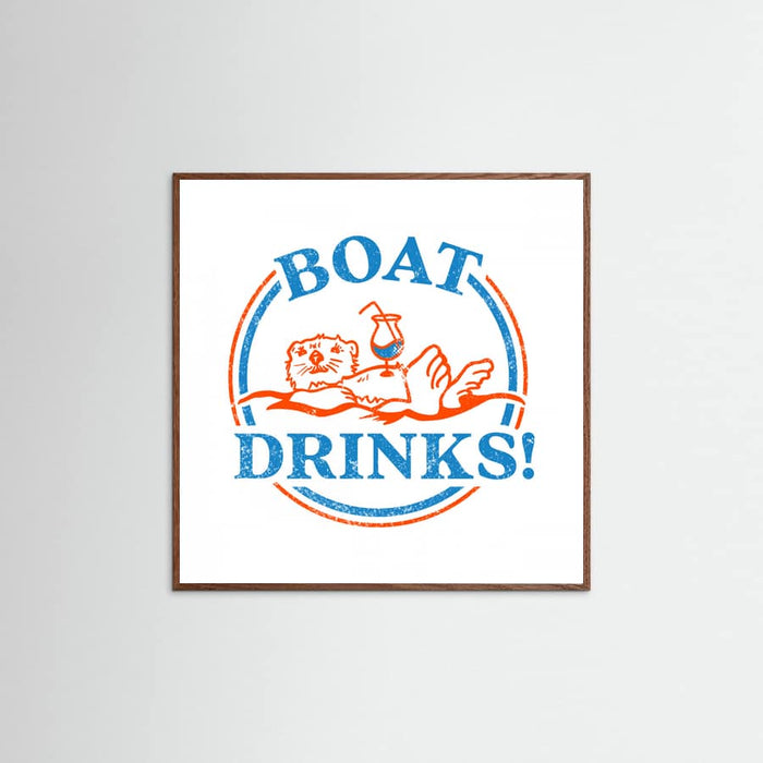 Boat Drinks Cocktail Drinking Otter Poster – plakat og kunsttryk