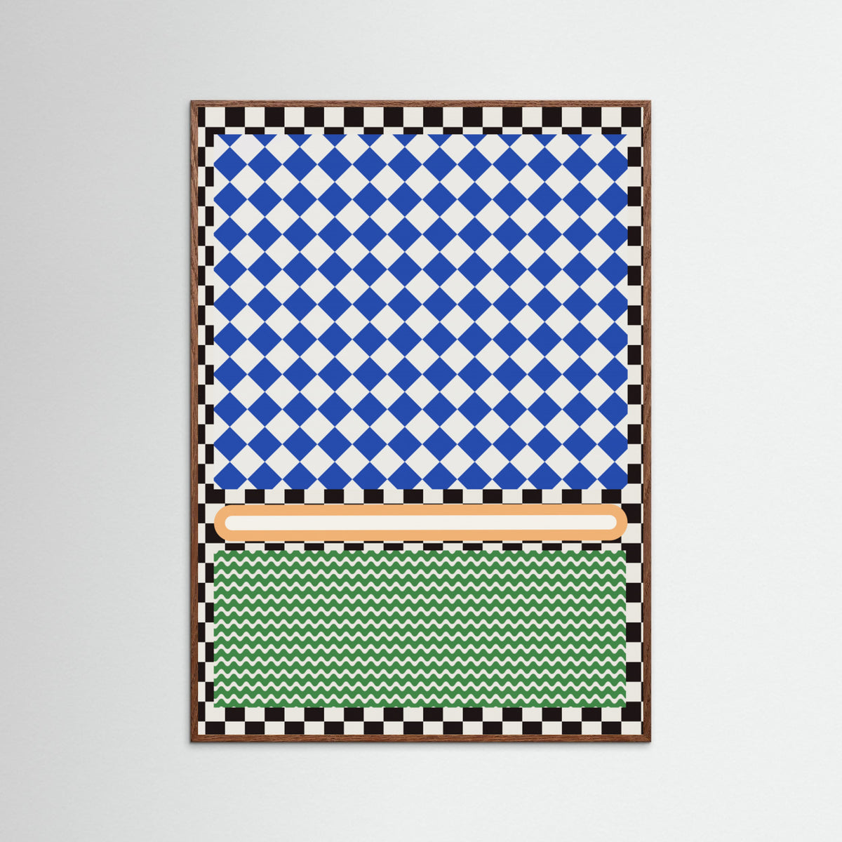 Oak Dark Checkered Rothko Inspiration Poster