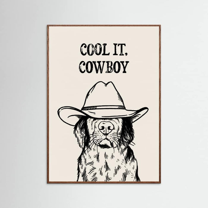 Oak Dark Cool it Cowboy Black Poster
