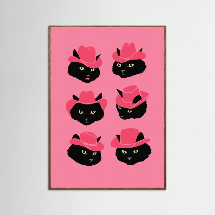 Oak Dark Marcy the Cowgirl Cat Poster