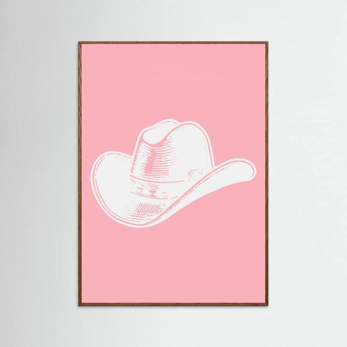 Pink Cowboy Hat Poster – plakat og kunsttryk