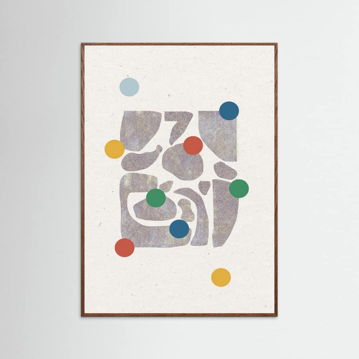 Retro Dots and Paper Poster – plakat og kunsttryk