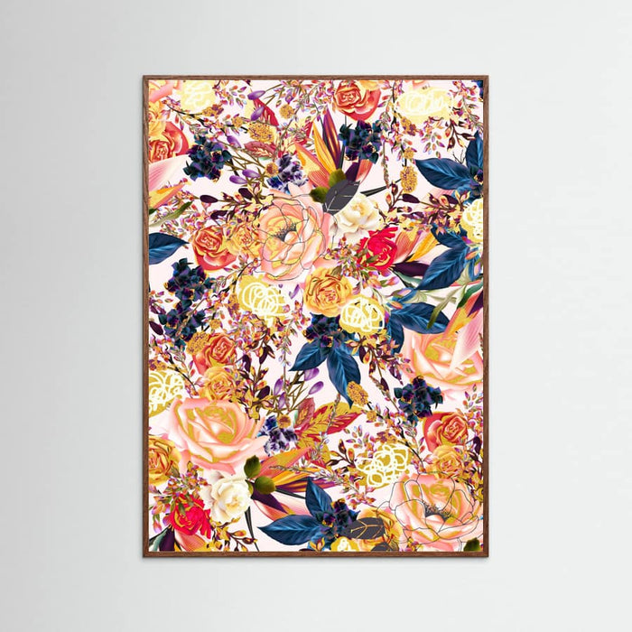 Oak Dark Rustic Floral Poster