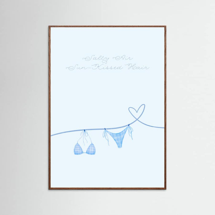 Salty Air Sun Kissed Hair Blue Bikini Poster – poster and art print
