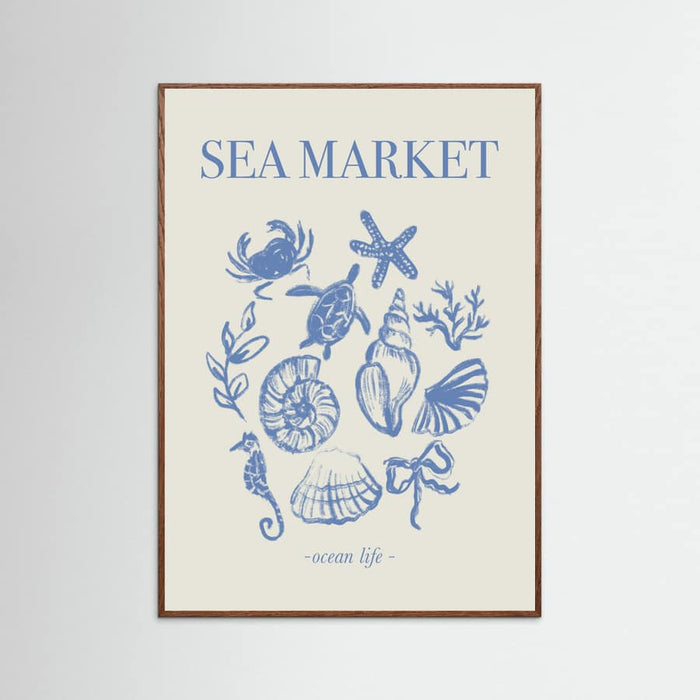 Sea Market Blue Artprint Poster – Poster und Kunstdruck