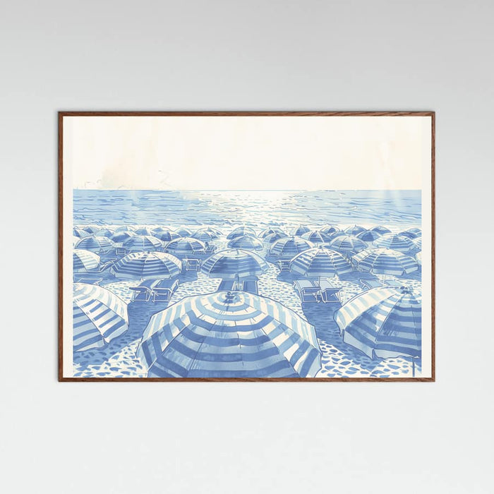 Striped Umbrellas Parchment Poster – poster och konsttryck