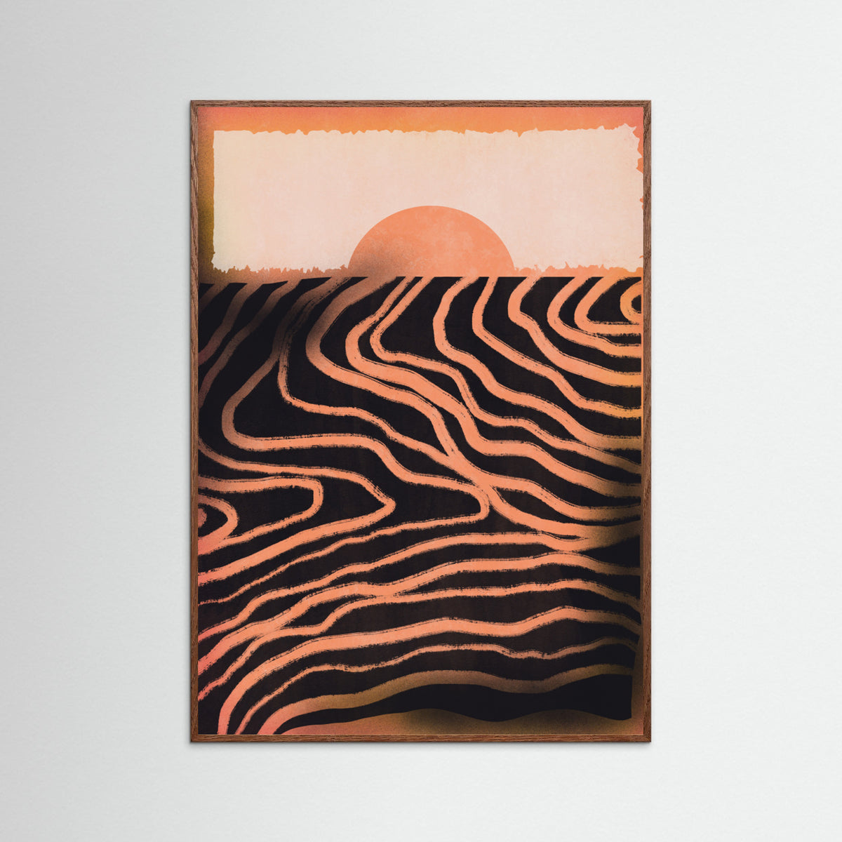Oak Dark Sunset Cut Out Poster