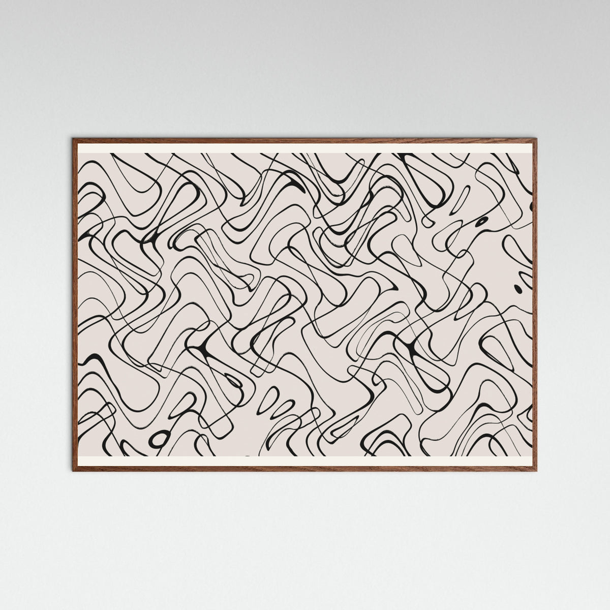 Oak Dark Thin Shakey Lines Poster