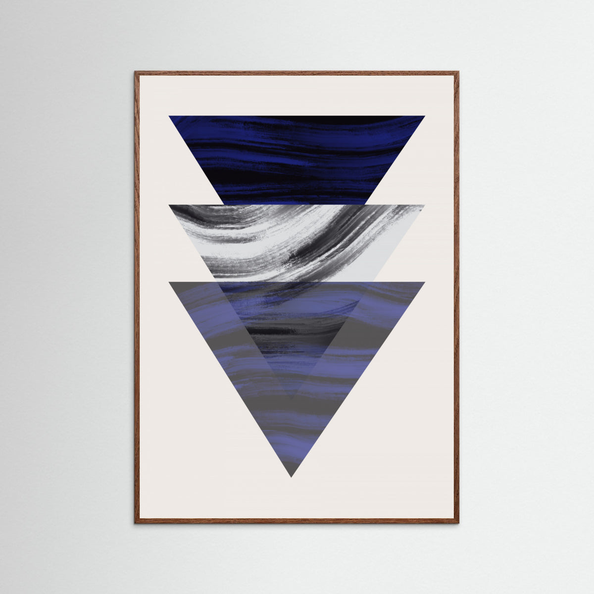 Oak Dark Three Triangular Geometric Poster