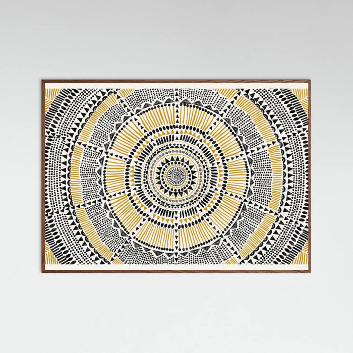Oak Dark Tribal Sun Poster