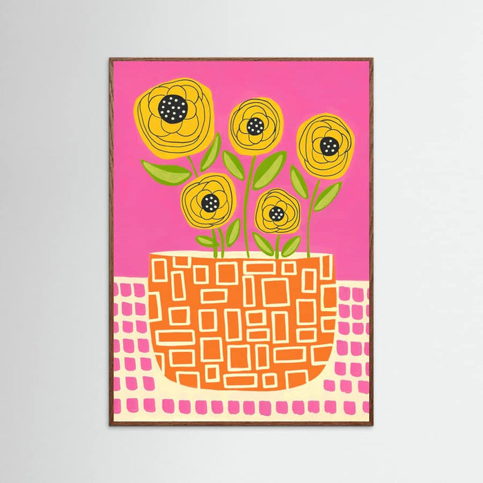 Oak Dark Yellow Roses Poster