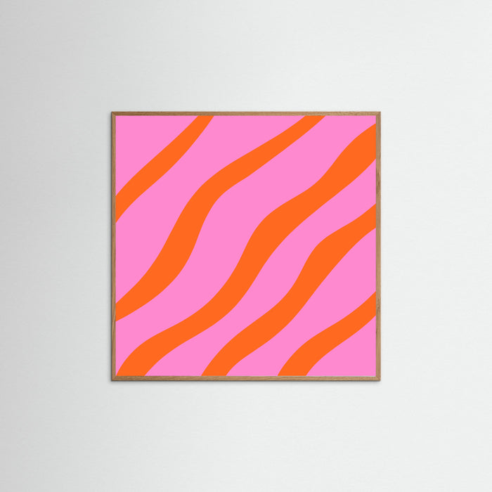 Oak Nature Abstract Lines Orange and Pink Poster