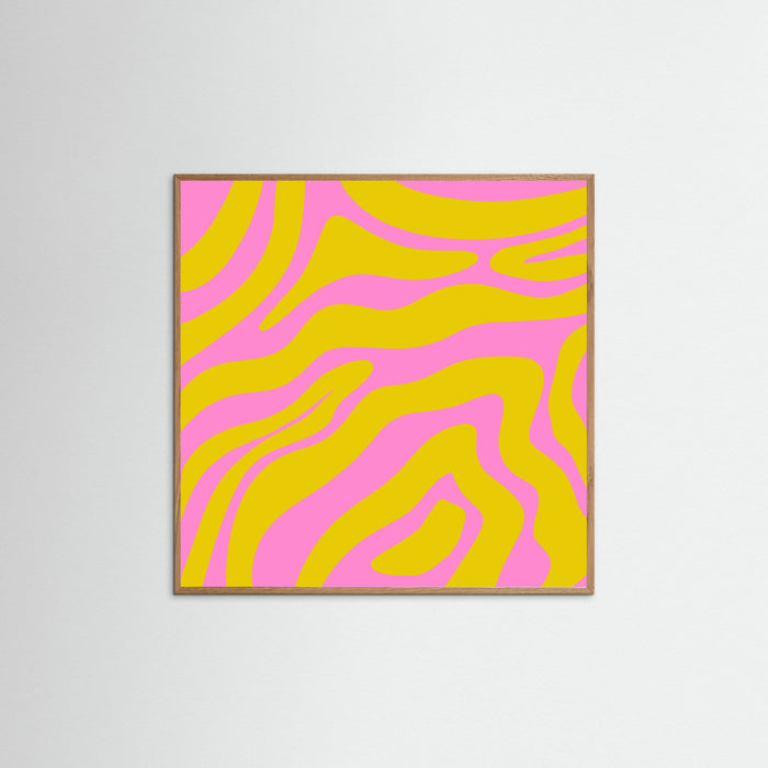 Oak Nature Abstract Lines and Yellow and Pink Poster