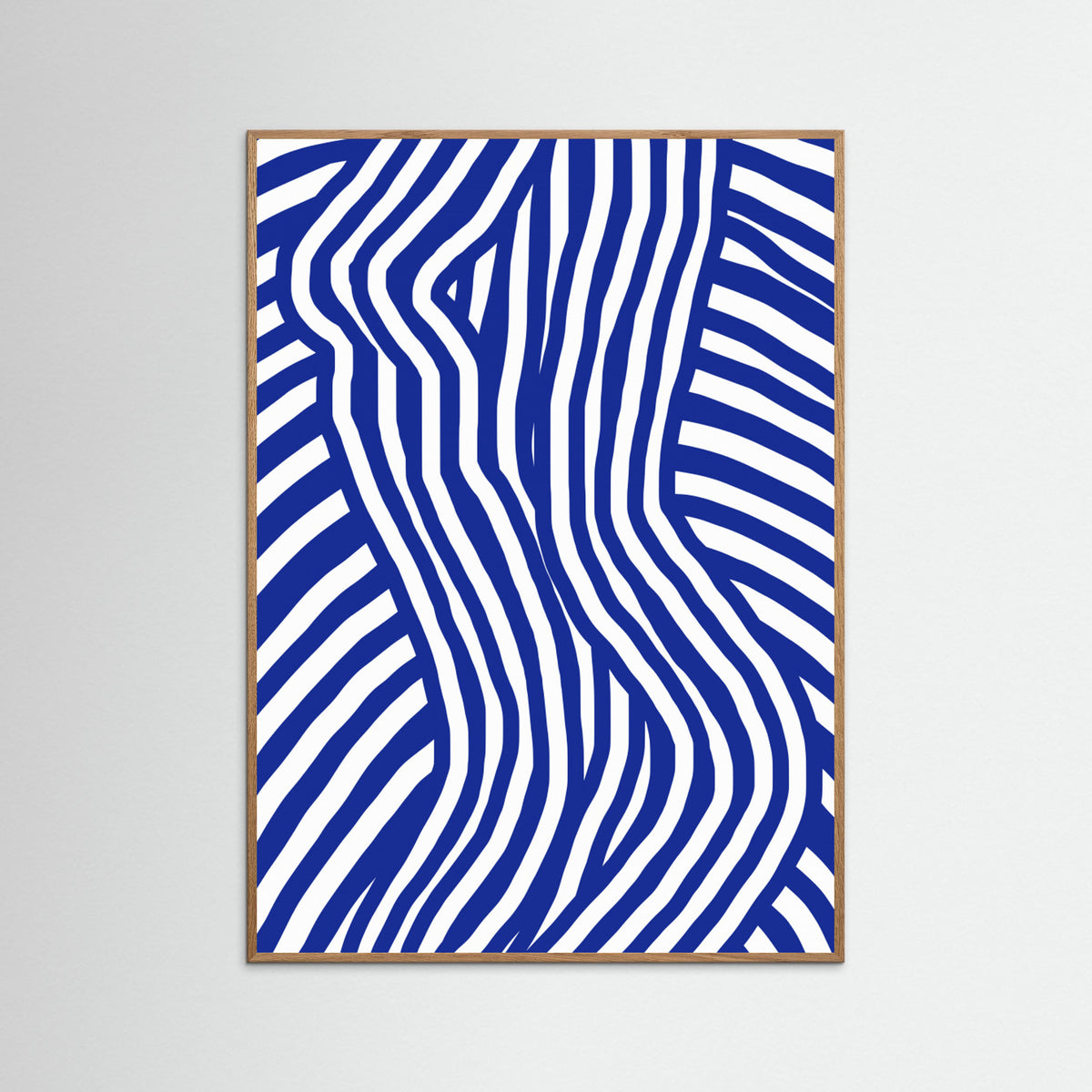 Oak Nature Blue and White Striped Nude Poster