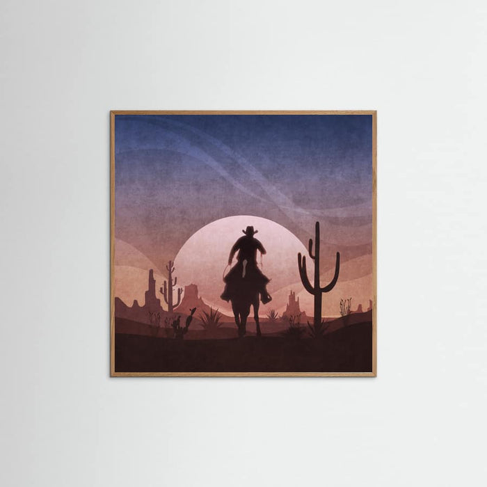Oak Nature Cowboy Sunset Poster