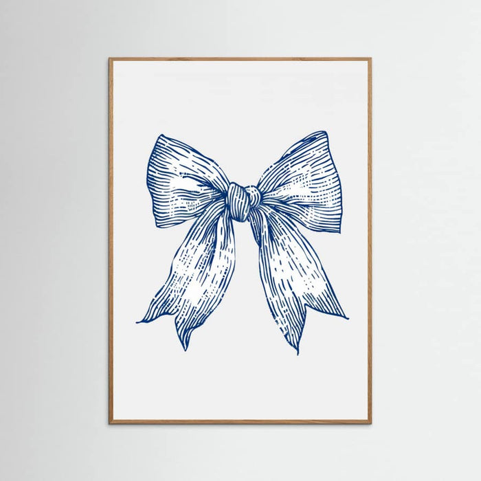 Dark Blue Coastal Striped Bow -juliste – juliste ja taidepainatus
