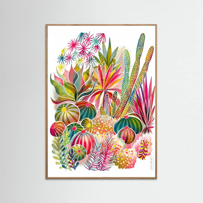 Oak Nature Flowering Succulent and Cacti Garden Poster