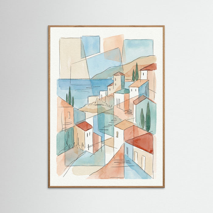 Fragmented Mediterranean View – póster e impresión artística