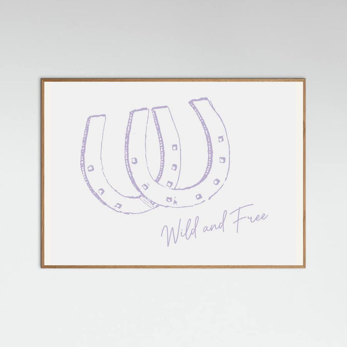 Horseshoe Wild and Free Purple Poster – Poster und Kunstdruck
