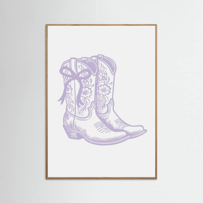 Purple Cowgirl Boots with Bow Poster – Poster und Kunstdruck