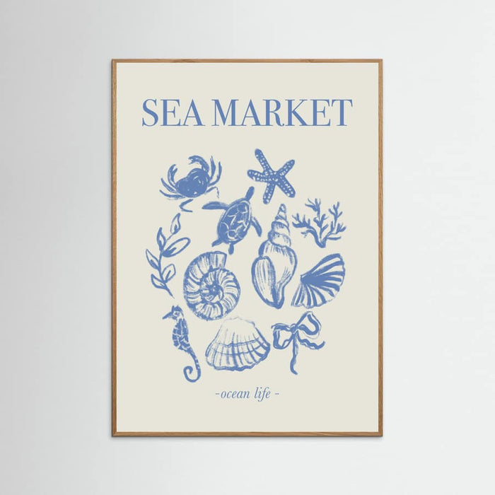 Sea Market Blue Artprint Poster – Poster und Kunstdruck