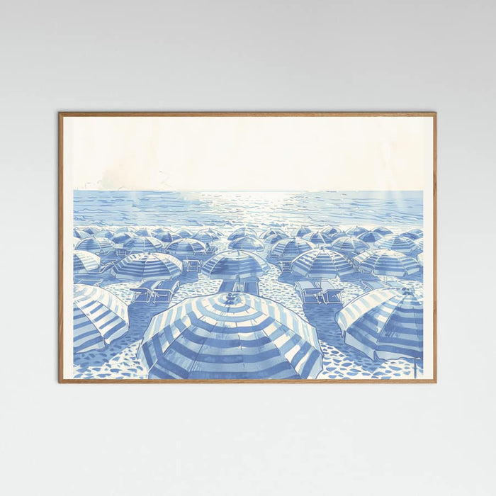 Striped Umbrellas Parchment Poster – poster och konsttryck