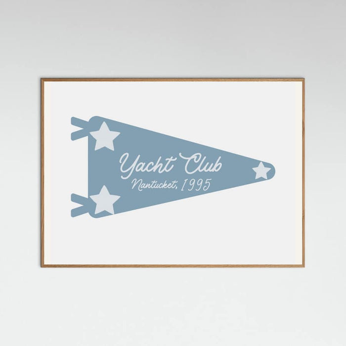 Yacht Club Blue Pennant Poster – plakat og kunsttryk