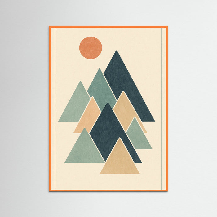 Orange Wood Abstract Blue Shape