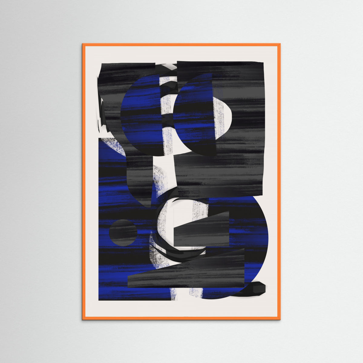 Orange Wood Abstract Stripe Minimal Collage 28 Poster