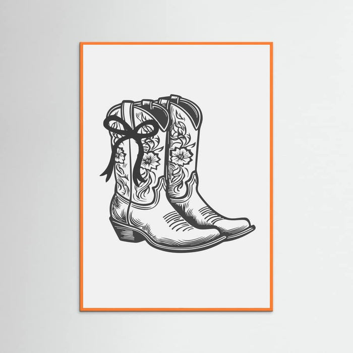 Black Cowgirl Boots with Bow Poster – Poster und Kunstdruck
