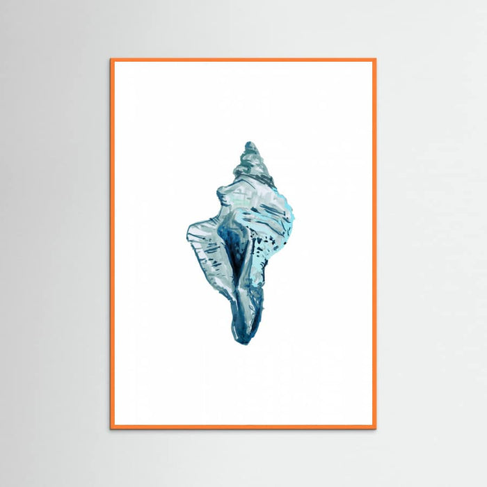 Blue Seashell On White Background No4 Poster – poster och konsttryck