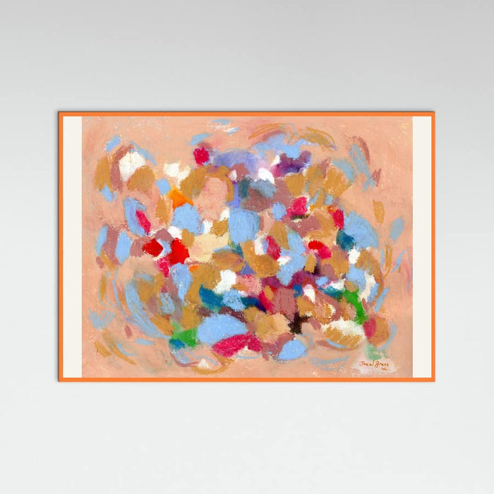 Orange Wood Confetti Garden I Poster