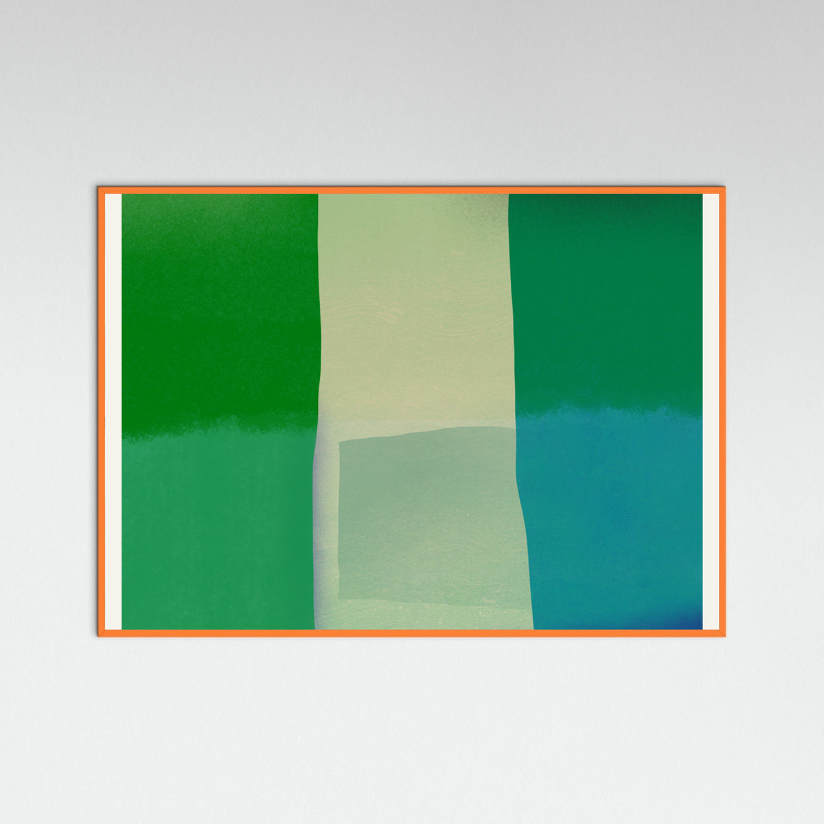 Orange Wood Green square color collage Poster