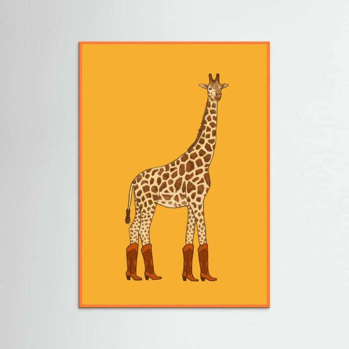 Orange Wood Jolene the Cowgirl Giraffe Poster