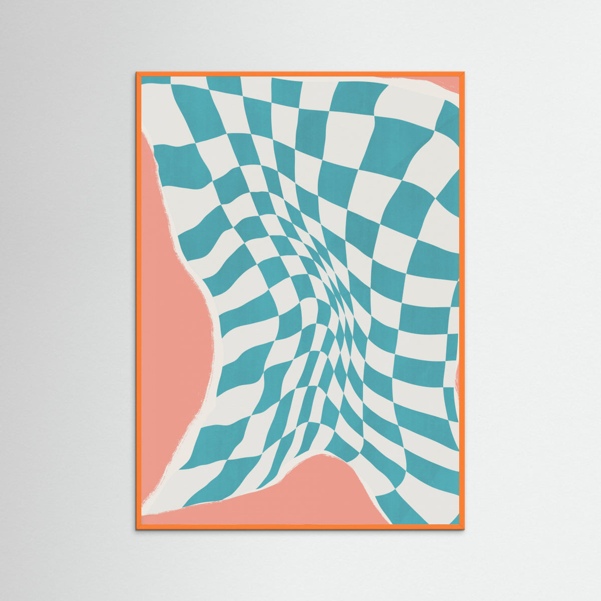 Orange Wood Line Drying Fabric In the Wind Poster