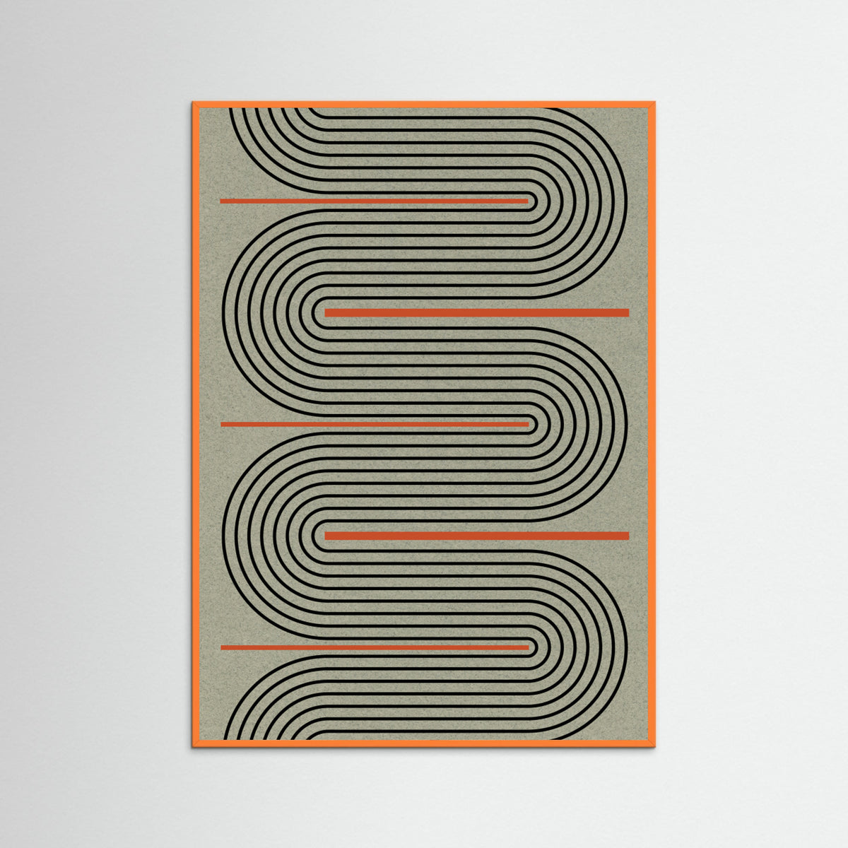 Orange Wood Modern Contemporary Balance No.1 Poster