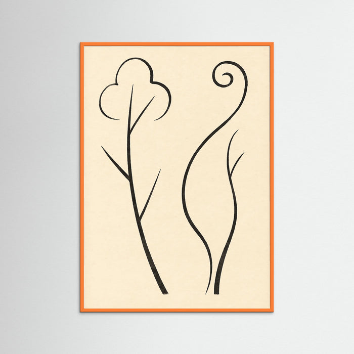 Orange Wood Organic Curves