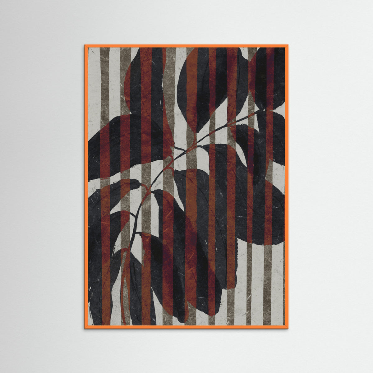 Orange Wood Plant And Stripes Poster