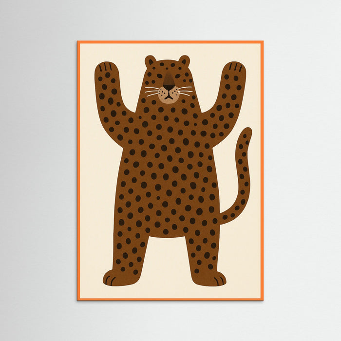 Orange Wood Playful Leopard