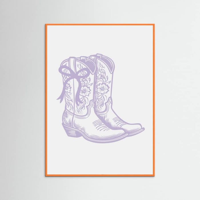 Purple Cowgirl Boots with Bow Poster – Poster und Kunstdruck