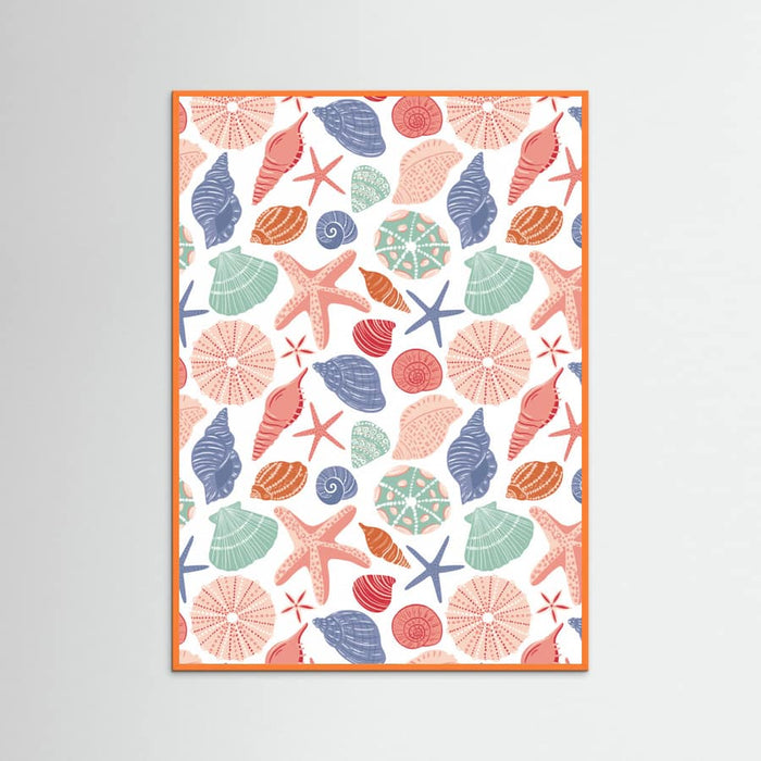 Seashells and Starfish - White Poster – poster and art print