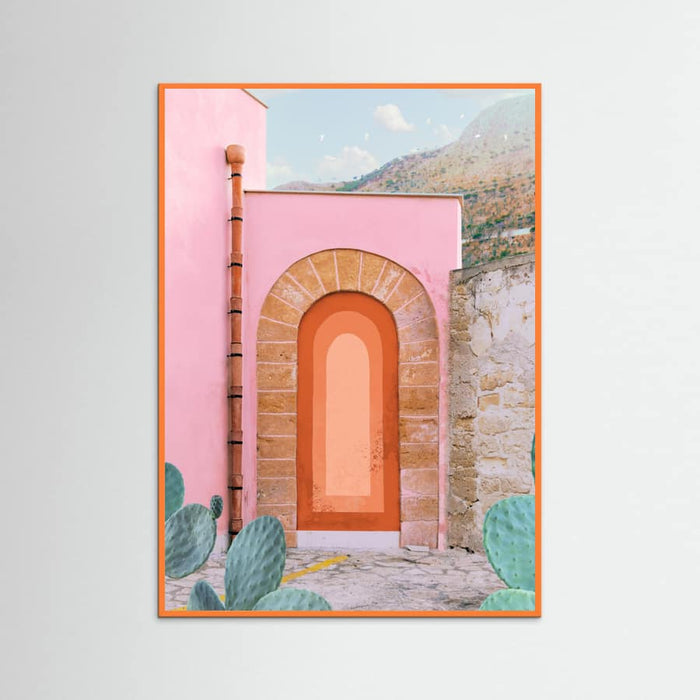 Orange Wood Sicilian Arch Poster
