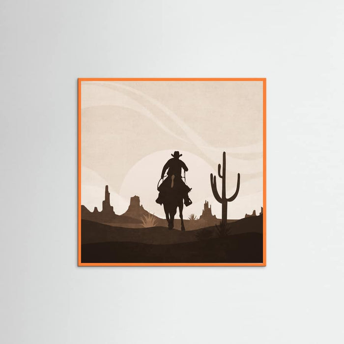 Orange Wood Sunset Poster