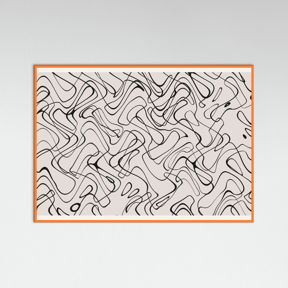 Orange Wood Thin Shakey Lines Poster