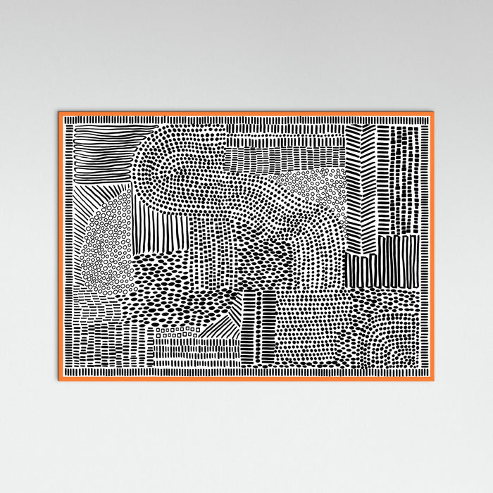 Orange Wood Tribal Tapestry Poster