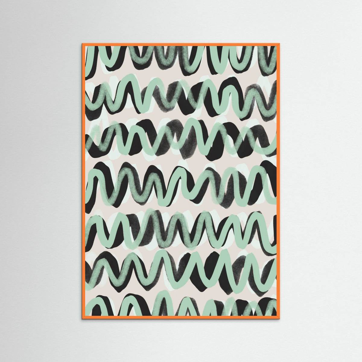 Orange Wood Wave Motion Rhythm Poster