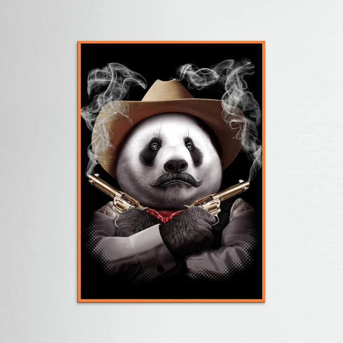 Orange Wood panda crossgun Poster