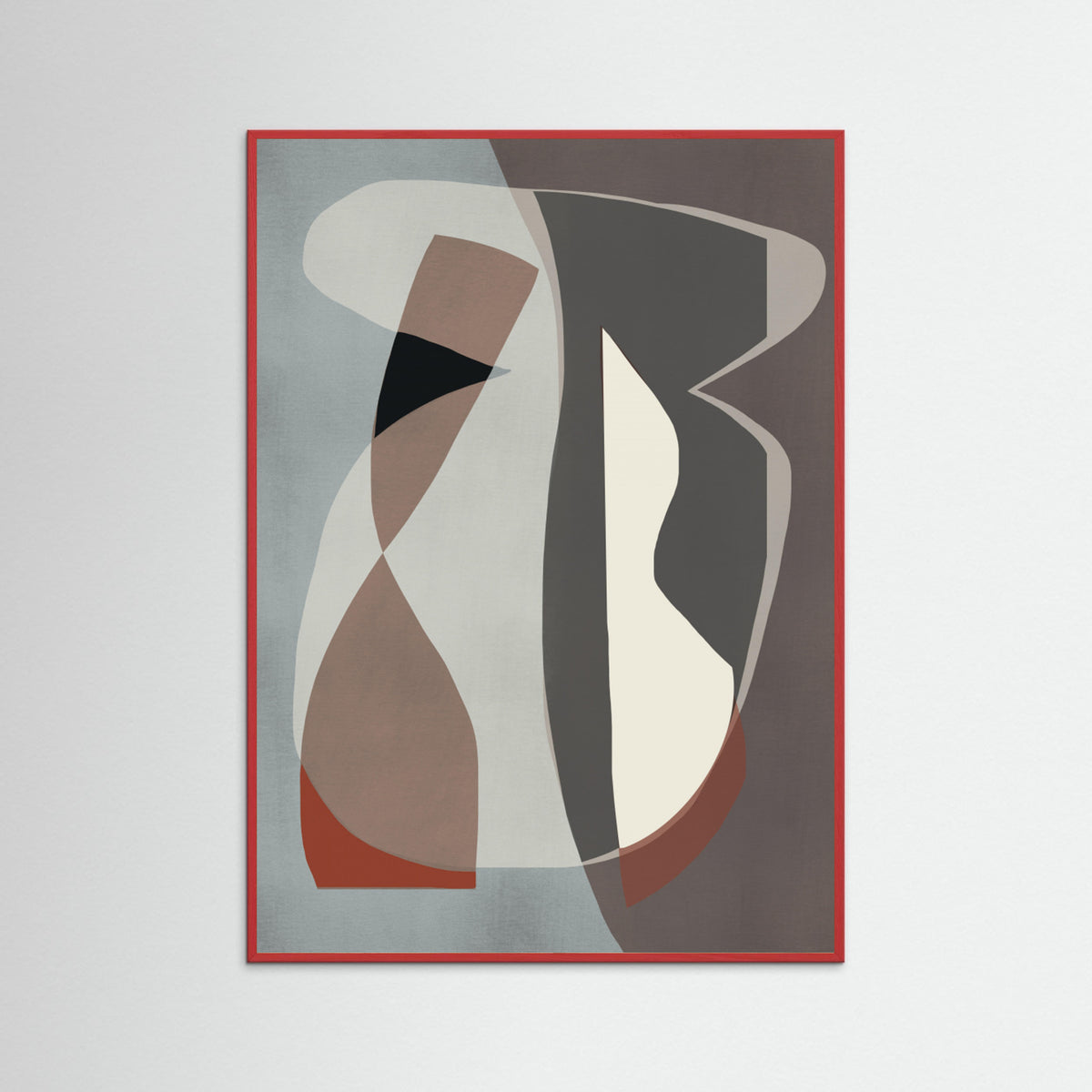 Red Wood Abstract Neutral Color Cut Out Poster